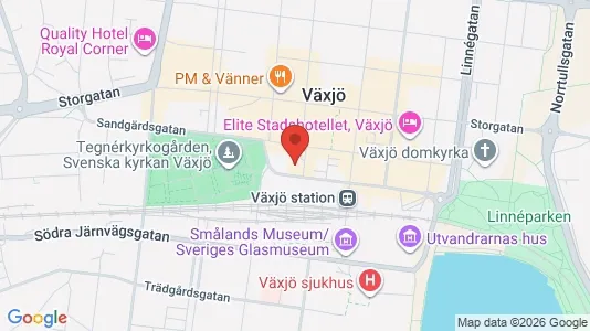 Apartments for rent i Växjö - kort over placeringen