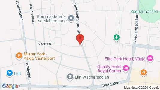 Apartments for rent i Växjö - kort over placeringen