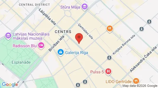 Apartments for rent i Riga Centrs - kort over placeringen