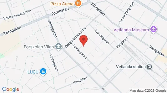 Apartments for rent i Vetlanda - kort over placeringen