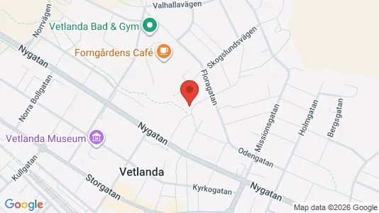 Apartments for rent i Vetlanda - kort over placeringen