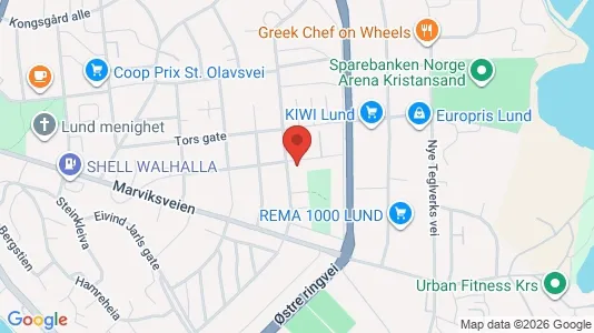 Rooms for rent i Kristiansand - kort over placeringen