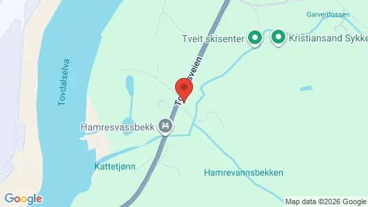 Rooms for rent i Kristiansand - kort over placeringen