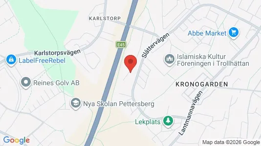 Rooms for rent i Trollhättan - kort over placeringen