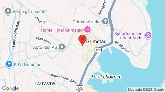 Apartments for rent i Grimstad - kort over placeringen
