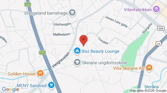 Rooms for rent i Sandnes - kort over placeringen