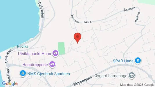 Rooms for rent i Sandnes - kort over placeringen