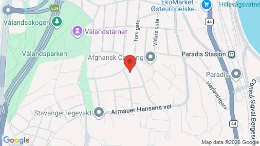 Rooms for rent i Stavanger - kort over placeringen