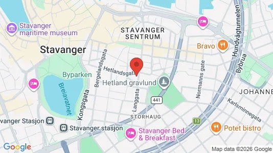 Rooms for rent i Stavanger - kort over placeringen