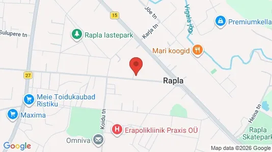 Apartments for rent i Rapla - kort over placeringen