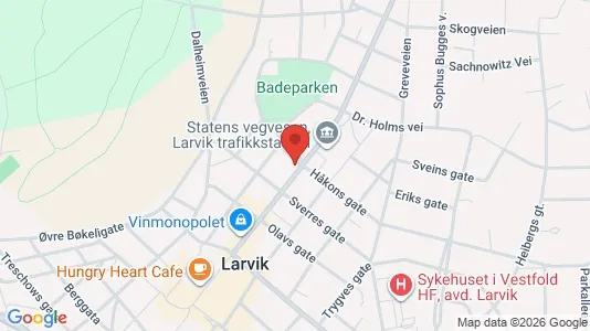 Rooms for rent i Larvik - kort over placeringen