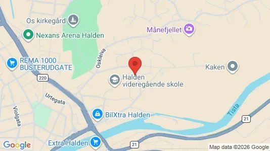 Apartments for rent i Halden - kort over placeringen