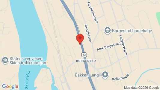 Apartments for rent i Skien - kort over placeringen