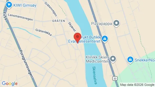 Apartments for rent i Skien - kort over placeringen