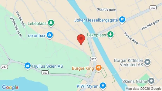Apartments for rent i Skien - kort over placeringen