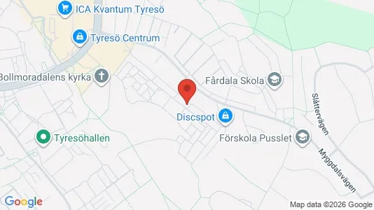 Rooms for rent i Tyresö - kort over placeringen