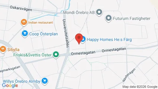 Apartments for rent i Örebro - kort over placeringen
