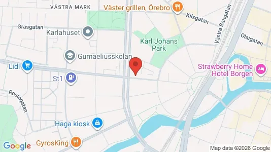 Apartments for rent i Örebro - kort over placeringen