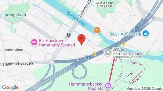 Apartments for rent i Hammarbyhamnen - kort over placeringen