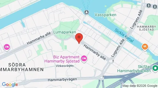 Rooms for rent i Hammarbyhamnen - kort over placeringen