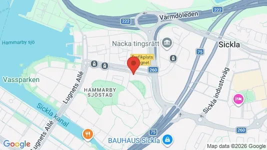 Apartments for rent i Hammarbyhamnen - kort over placeringen