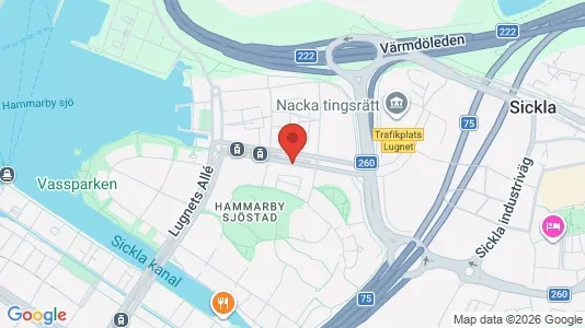Apartments for rent i Hammarbyhamnen - kort over placeringen