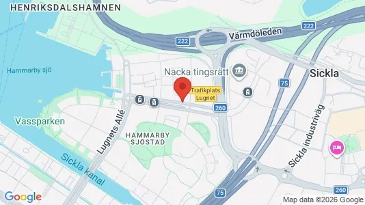 Apartments for rent i Hammarbyhamnen - kort over placeringen
