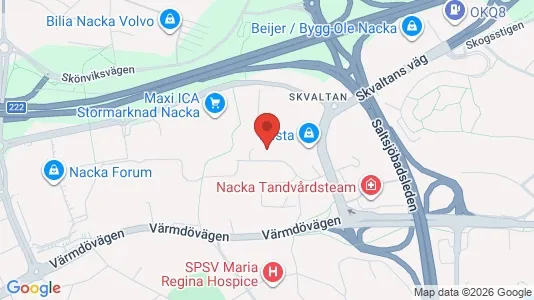 Apartments for rent i Nacka - kort over placeringen