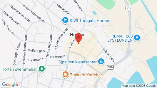 Rooms for rent i Horten - kort over placeringen