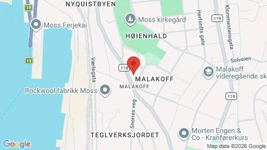 Apartments for rent i Moss - kort over placeringen