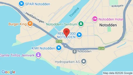 Apartments for rent i Notodden - kort over placeringen