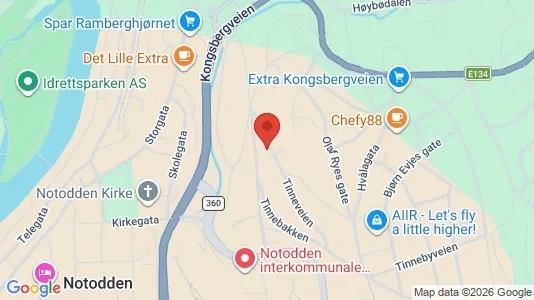 Apartments for rent i Notodden - kort over placeringen