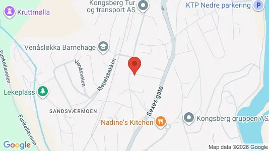 Rooms for rent i Kongsberg - kort over placeringen