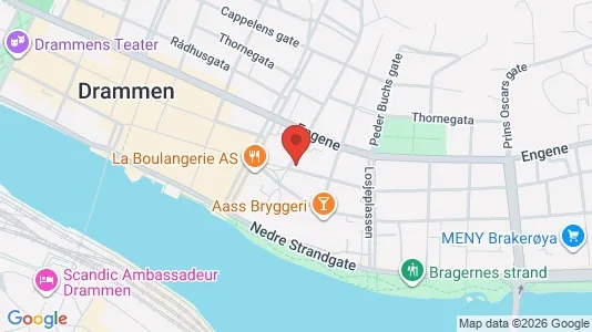 Rooms for rent i Drammen - kort over placeringen