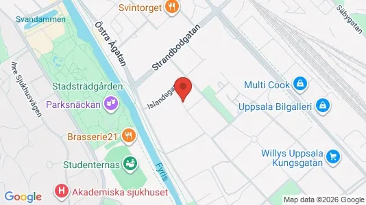 Apartments for rent i Uppsala - kort over placeringen