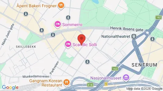 Rooms for rent i Oslo Frogner - kort over placeringen