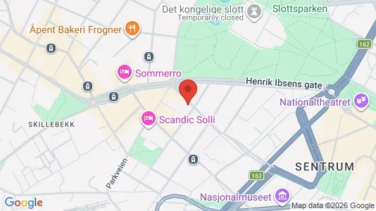 Rooms for rent i Oslo Frogner - kort over placeringen