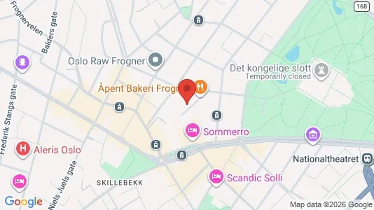 Rooms for rent i Oslo Frogner - kort over placeringen