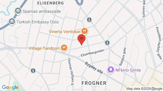 Rooms for rent i Oslo Frogner - kort over placeringen