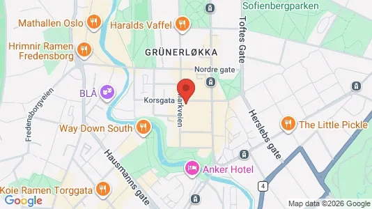 Rooms for rent i Oslo Grünerløkka - kort over placeringen