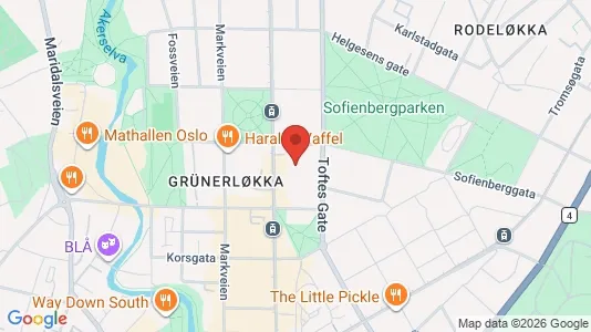 Rooms for rent i Oslo Grünerløkka - kort over placeringen