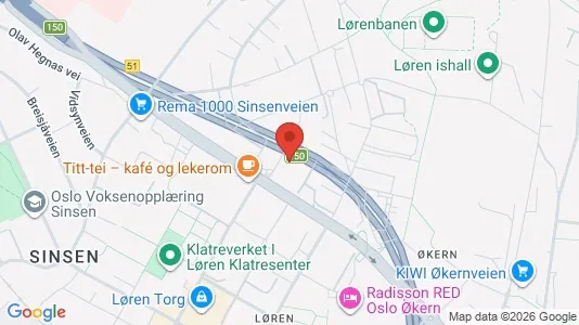 Rooms for rent i Oslo Bjerke - kort over placeringen