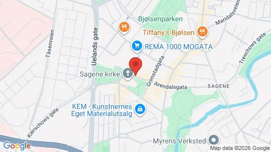 Rooms for rent i Oslo Sagene - kort over placeringen