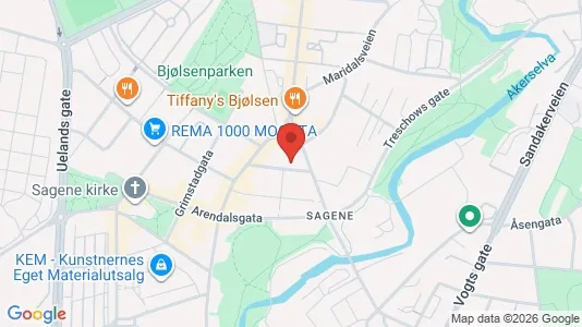 Apartments for rent i Oslo Sagene - kort over placeringen