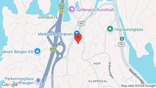 Rooms for rent i Bergen Fana - kort over placeringen