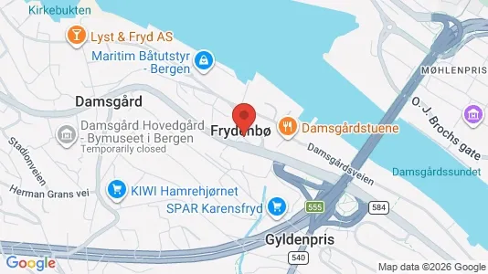 Rooms for rent i Bergen Laksevåg - kort over placeringen