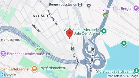 Rooms for rent i Bergen Bergenhus - kort over placeringen