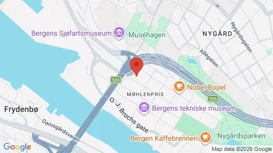 Apartments for rent i Bergen Bergenhus - kort over placeringen