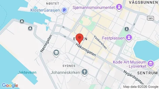 Rooms for rent i Bergen Bergenhus - kort over placeringen