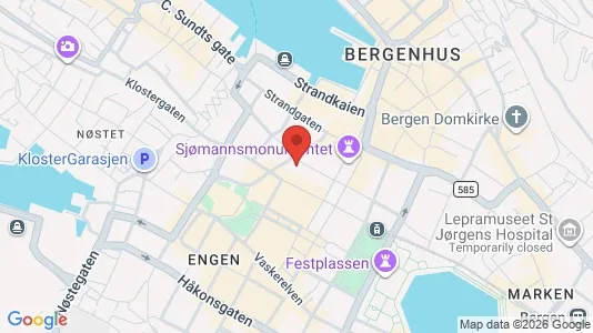 Rooms for rent i Bergen Bergenhus - kort over placeringen